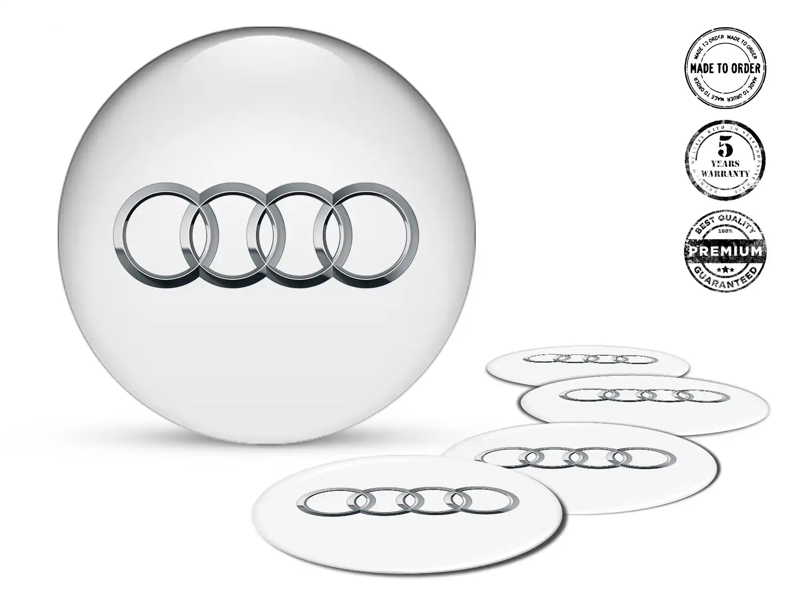 Audi Gewölbtes Sticker Logo Felgendekor-Stil